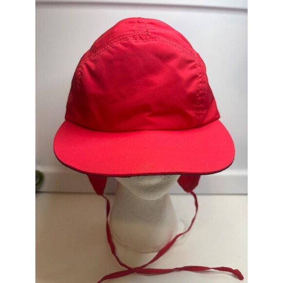 Vintage Columbia Winter Hat Cap Size M Red Lined Ear Flaps Snow Ski Made USA - Picture 1 of 10